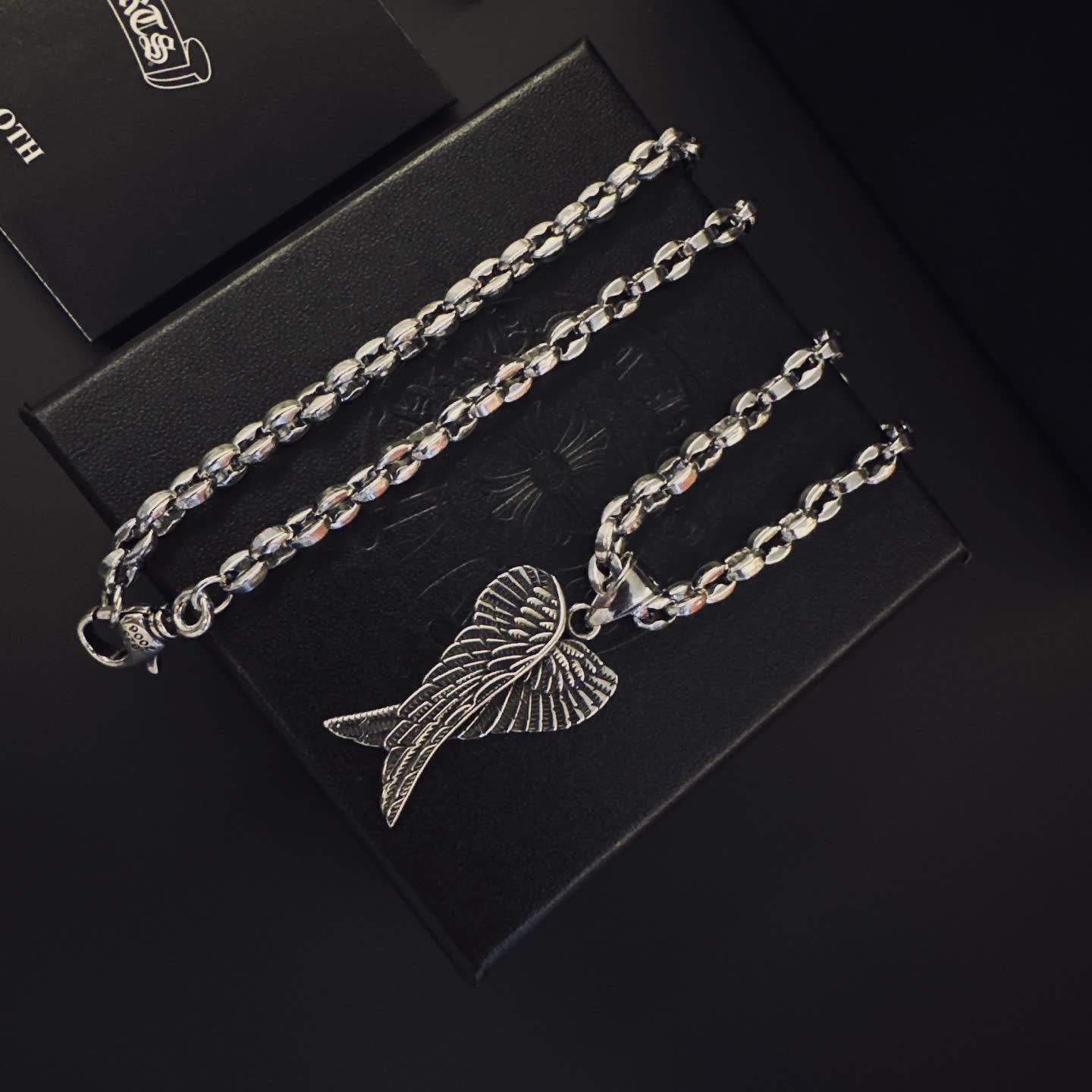 Chrome Hearts Chromethearts Winged Heart Pendant Necklace